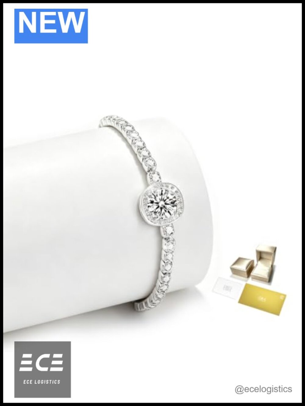 1CT Round Moissanite Tennis Bracelet Lab-Created S925 Sterling Silver